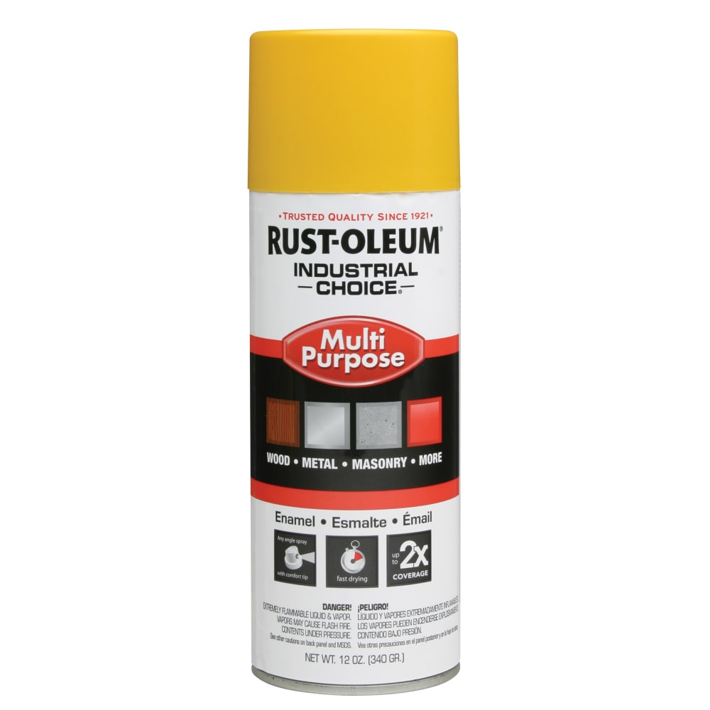 Rust-Oleum Industrial Choice 1600 System Multi-Purpose Enamel Spray Paint,Gloss Safety Yellow, 12 oz